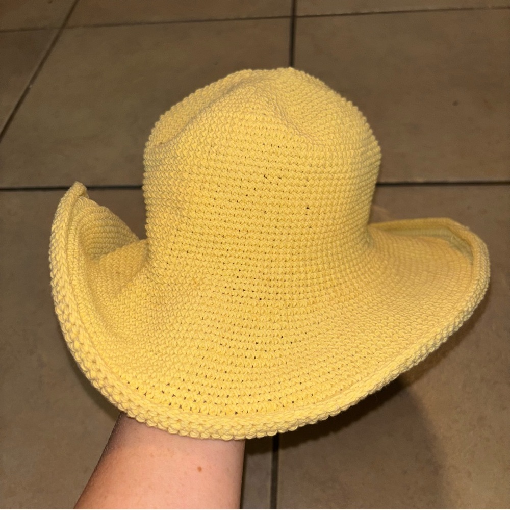 Wooden Ships Women's
Yellow 100% Cotton
Handmade Crochet Sun hat - Picture 2 of 4